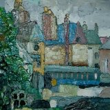 saint giles terrace. oil on board 25.5x8.5cm