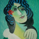 spanish lady. oil on board 52x41cm