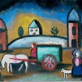 the caravan. Acrylic on canvas 20x25.5cm