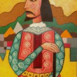 the king. oil on board 31x20cm