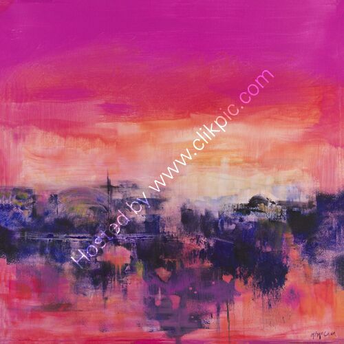 Glasgow, Pink Sunset over the Clyde