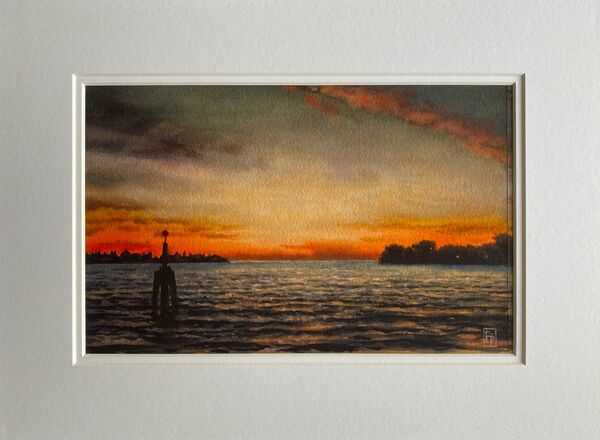'LAGUNA SUNSET' Original Watercolour Painting