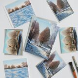 Set of 8 Staffordshire Winter Greetings Cards in gift bag