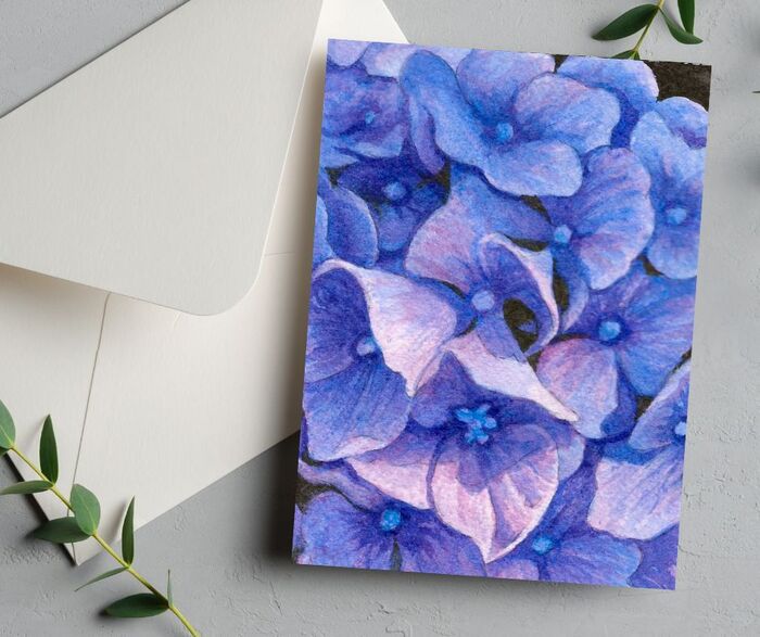 CARD: 'Blue Hydrangea'