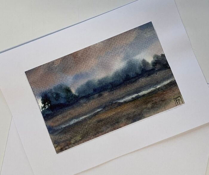 'Evening Landscape' ORIGINAL CARD