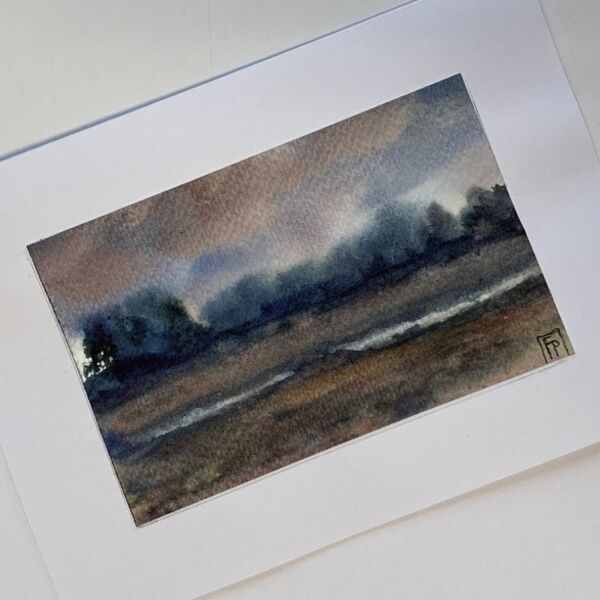 'Evening Landscape' ORIGINAL CARD