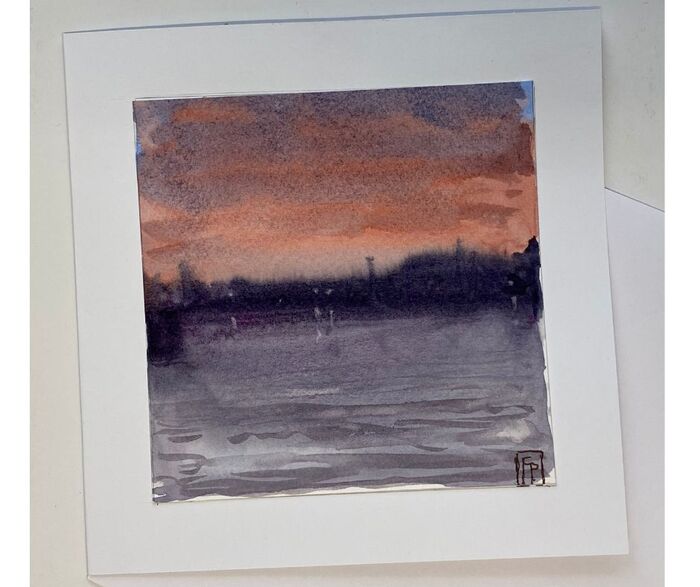 'Sunset River' ORIGINAL CARD