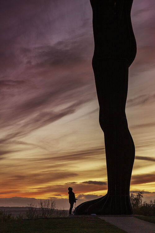The Angel of the North at Sunset.