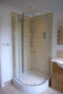 sliding corner shower with remote control electronic thermostatic shower valve