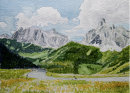 Mountain road in the Dolomites 28cm x 20cm