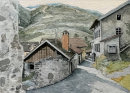 Galsaun street scene 20x28cms