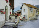 Geraniums, Burgeis 20x28cms
