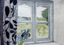 Thatch Cottage, Cornwall, view from back window 20cm x 28cm