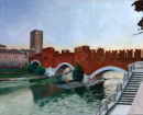 Ponte Scaligero, Castelvecchio Oil on canvas 50cm x 40cm