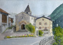 Taufers church & Priest's house 26x36cms