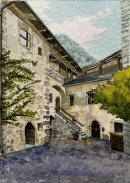 Schloss Taufers courtyard 28x20cms