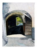 Tramin arch and staircase 36x26cms