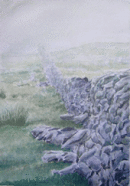 Drystone wall in the mist, Cumbria 33.7x23.5cms