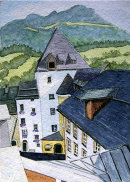 Kitzbuhel from museum roof 28x20cms
