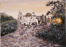Ruined house at sunset, Sandima, Turkey