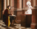An Artist at Kelvingrove - oil