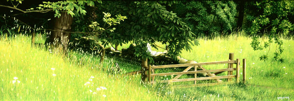 Gate to Garlies Wood (oil)