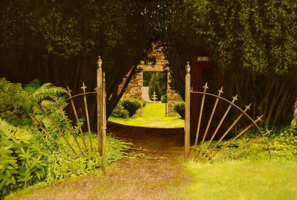 Telephone Box in the Landscape #12 (oil)