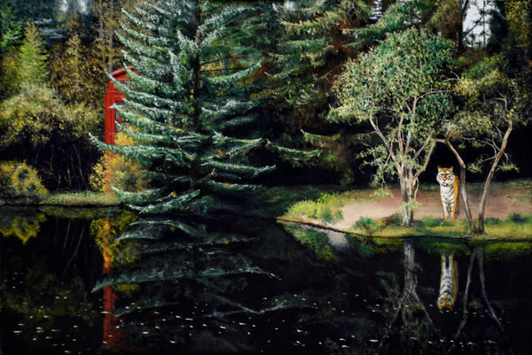 Telephone Box in the Landscape #5 (oil)