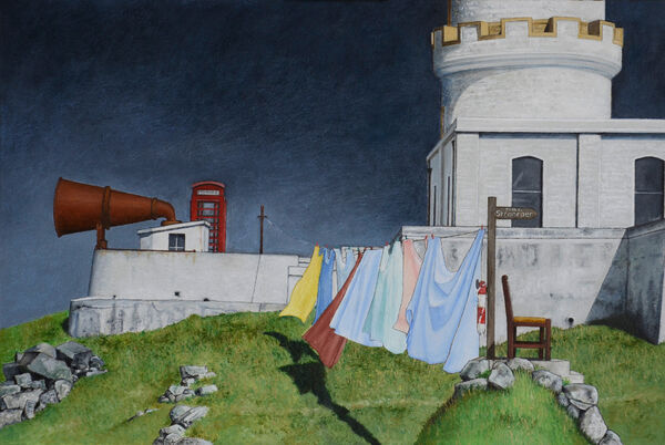 Telephone Box in the Landscape #7 (oil)