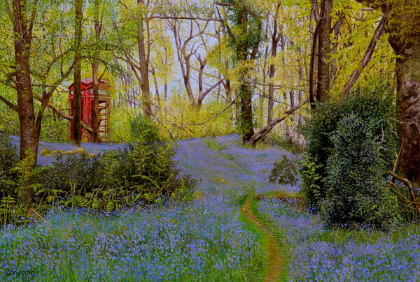 Telephone Box in the Landscape #8 (oil)