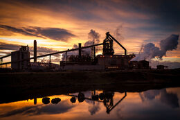 SUNSET ON BRITISH STEEL