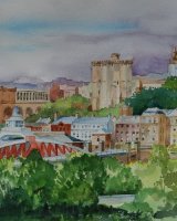 Newcastle from Gateshead -watercolour