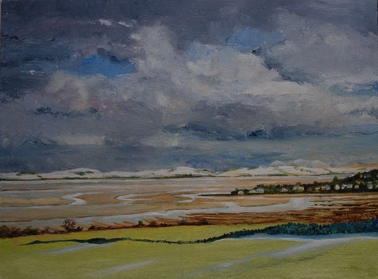 Carsethorne on Solway -oil 16"x12" by Willie Drea