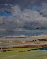 Carsethorne on Solway -oil 16"x12" by Willie Drea