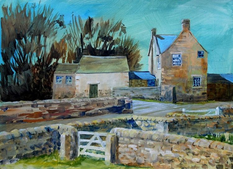40 Cherryburn (from North) -acrylic by Willie Drea