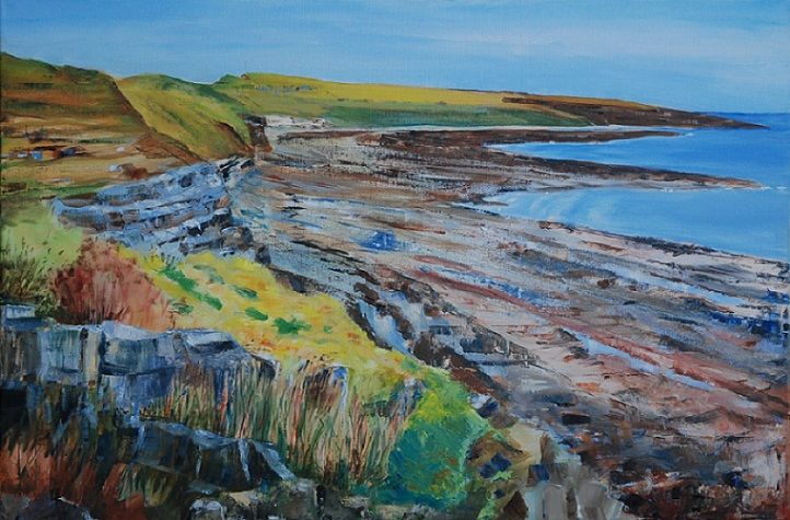 44 Cullernose Point Northumberland -oil painting by Willie Drea