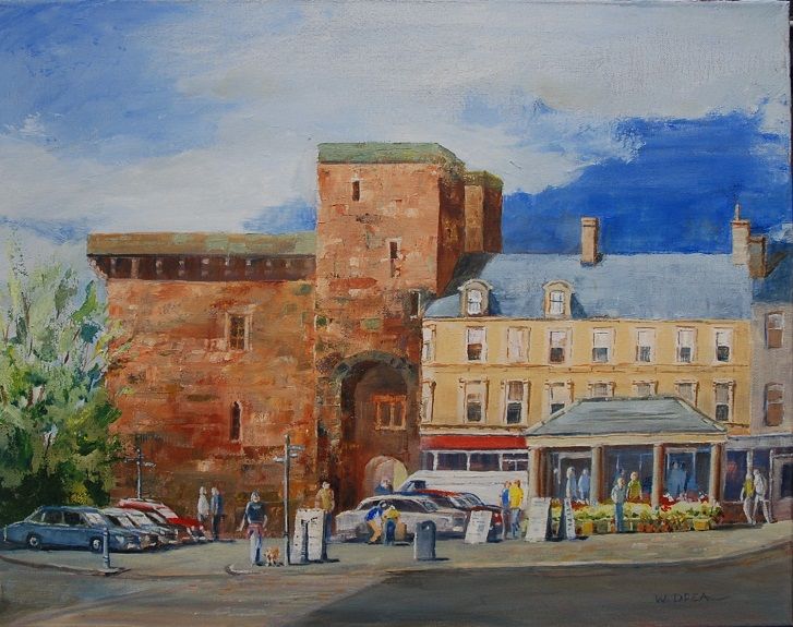 42 Hexham Market Place -oil painting by Willie Drea