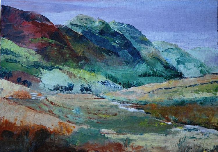 8 Honister Pass, oil on board by Willie Drea