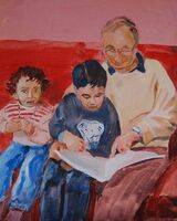 Willie Drea, Reading Lesson -oil 10"x8