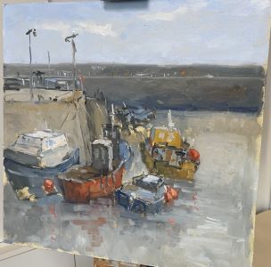Maillaig Harbour by Michael Ewart -the finished painting