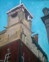 The Bridge Hotel by Allan White. -acrylic