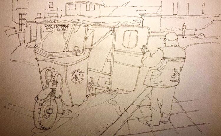 Allan White ' Mototaxi Peru '- Sketch
