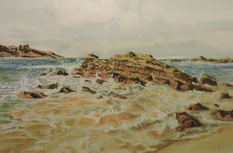 Devon Seashore by Brian Wilson, -acrylic