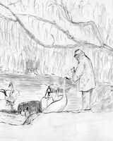 Joe Beard - 'Man Feeding Wildfowl '