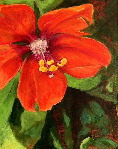 Pimpernel by Clare Lovatt -acrylic on board