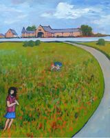 Jenny Dyson, Gathering Flowers on a Windy Day