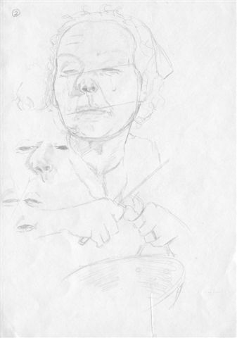 Joe Beard, Peeling Onions' Study -graphite