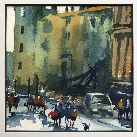 Out for a Stroll Watercolour by Tim Griffiths