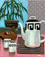 Harry Bell, Coffee with Susie and a Wooden Duck.