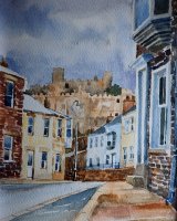 Crossgate Durham, watercolour by Willie Drea